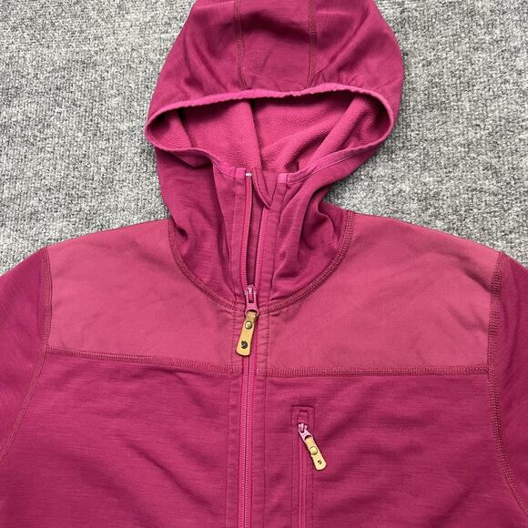 Fjallraven Keb Fleece Jacket Womens Small Pink Hooded Full Zip Outdoor Hiking - Picture 2 of 11